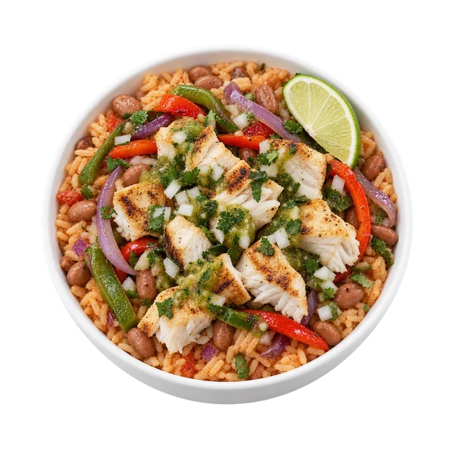 Baja Bowl - Grilled Wahoo & Pinto Beans