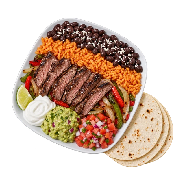 Fajitas - Steak & Black Beans (Corn Tortilla)