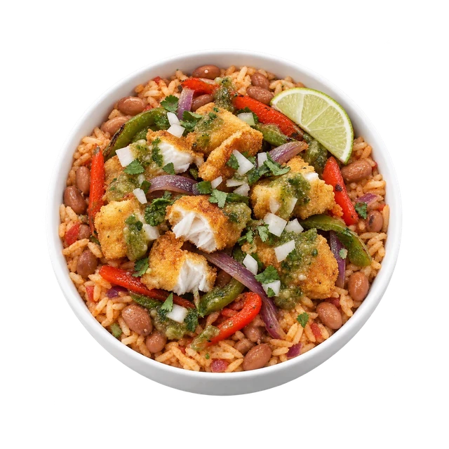 Baja Bowl - Crispy Wahoo & Pinto Beans