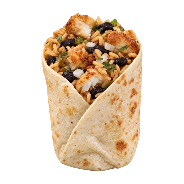 Burrito Mexicano - Crispy Wahoo & Black Beans