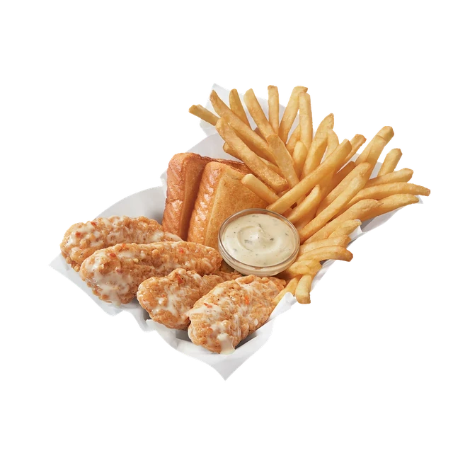 Parmesan Garlic Sauced & Tossed Chicken Strip Basket - 4 Piece Basket