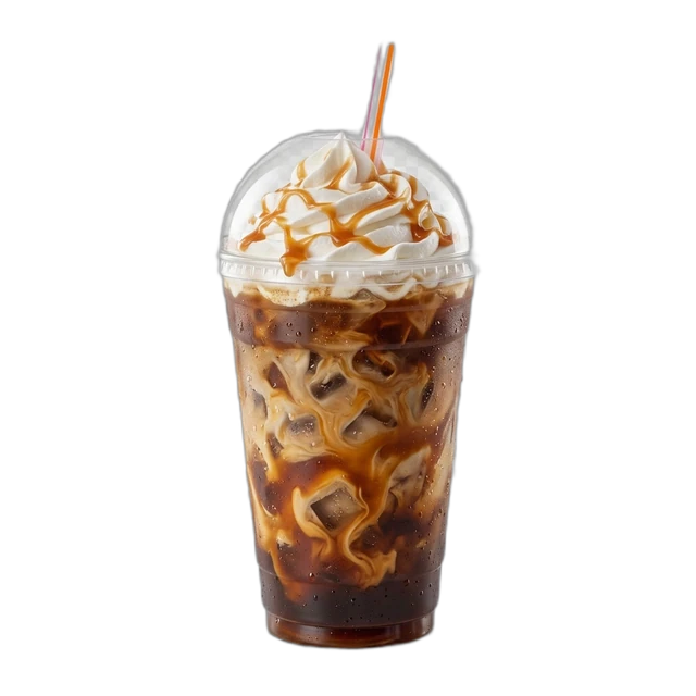 Iced Café Au Lait with Skim Milk - Large
