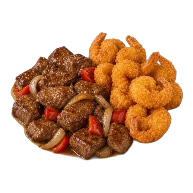 Sirloin Steak Tips & Crispy Shrimp