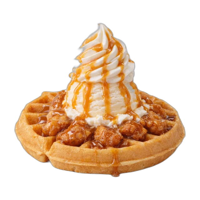 Waffle Sundae with Caramel