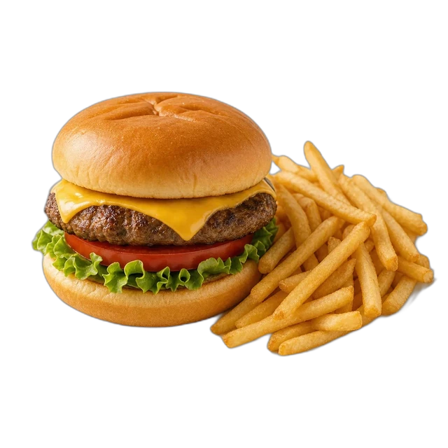 Classic Cheeseburger with Fries for Burger Family Feast
