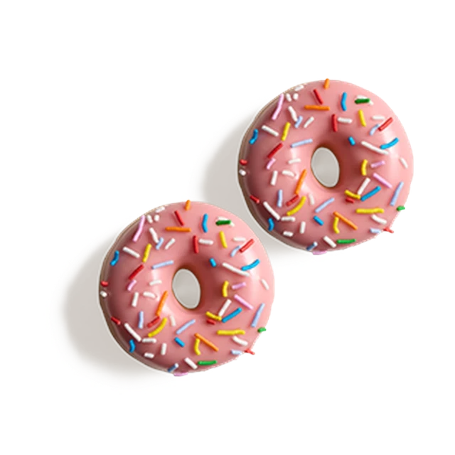 Mini Strawberry Iced Doughnut with Sprinkles