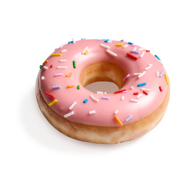 Strawberry Iced Doughnut with Sprinkles