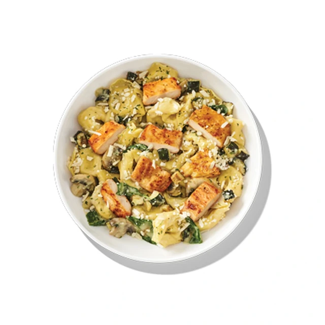 Roasted Garlic Cream Tortelloni with Chicken