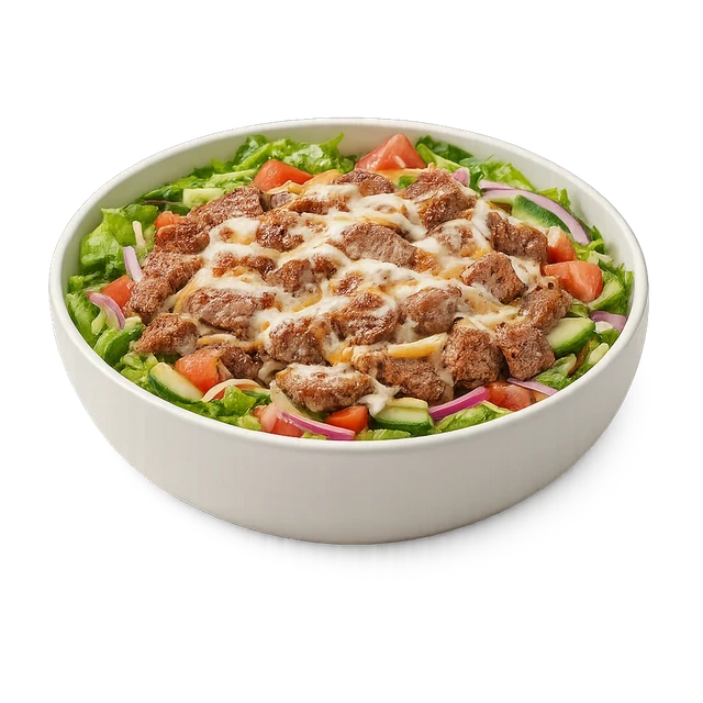 Cheesy Garlic Steak Salad