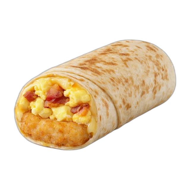 Hash Brown Toasted Breakfast Burrito - Bacon